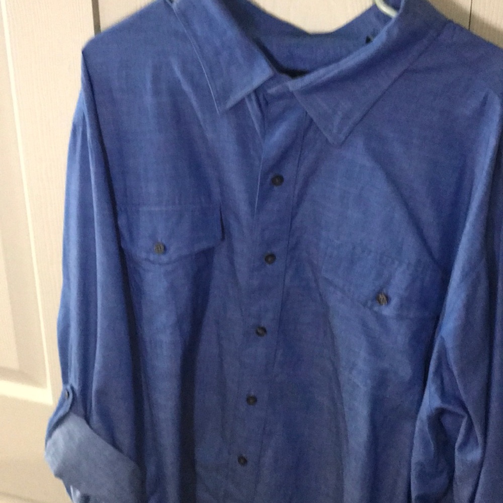 Blue casual button down shirt
